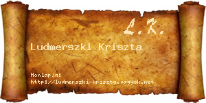 Ludmerszki Kriszta névjegykártya